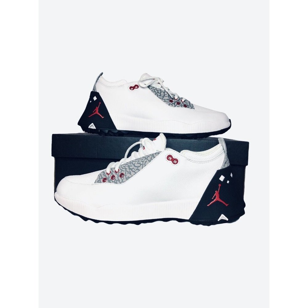 Nike Mens Air Jordan ADG 2 Golf Shoes White Black Red Print CT7812-100 Size 9